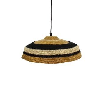 SUSPENSION EN JONC DE MER NATUREL, OCRE ET NOIR FAIT A LA MAIN 45XHT13CM TRINIDAD 1