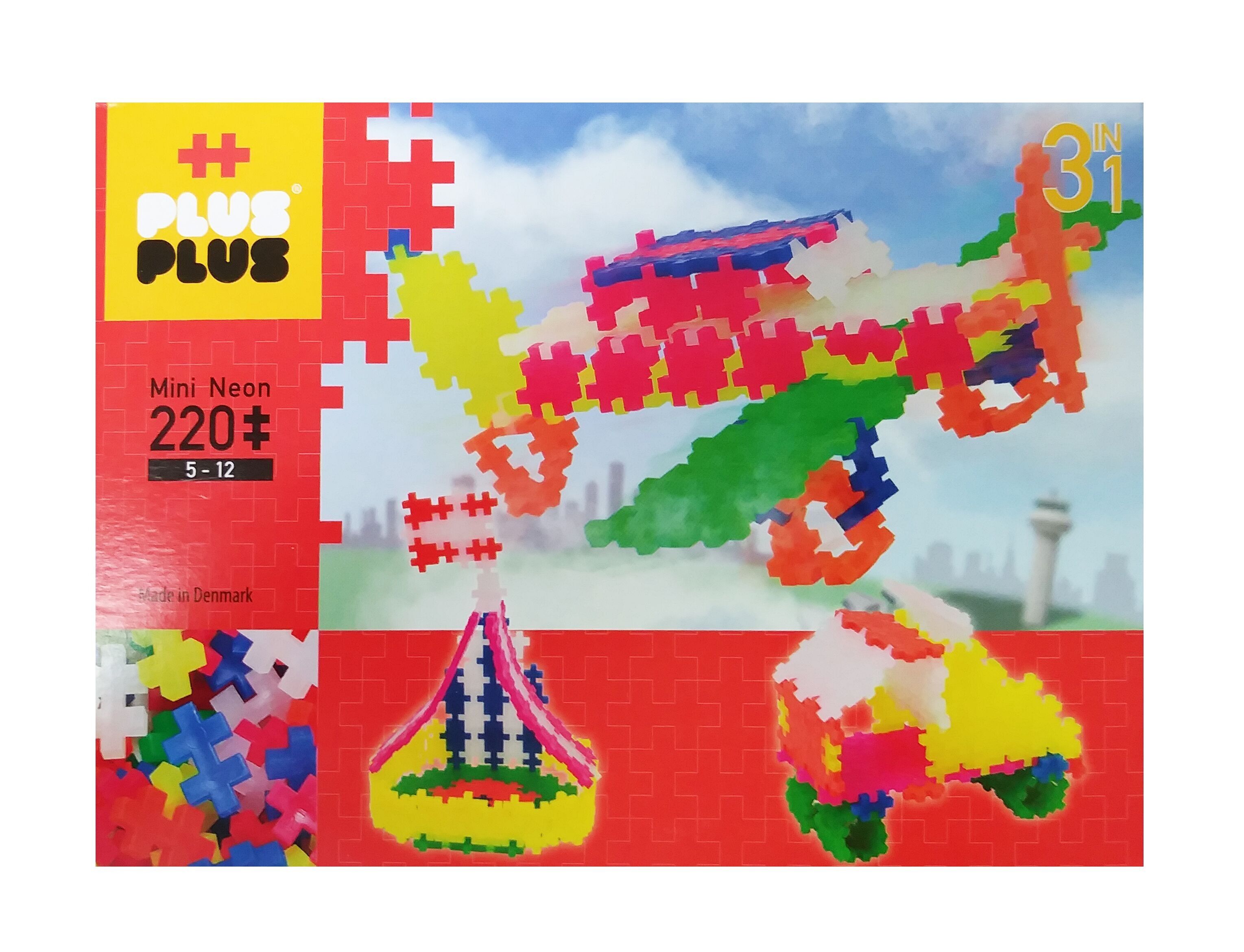 Giocattolo da costruzione. PLUS PLUS 220 PEZZI NEON 3 IN 1
