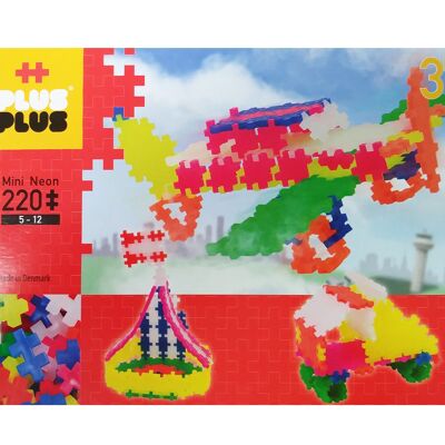 Construction Toy. PLUS PLUS 220 PIECES NEON 3 IN 1