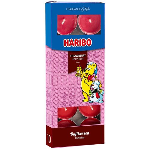 Teelicht Haribo Winterdesign Strawberry Happiness - 10 Stück