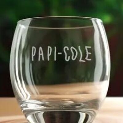 Bicchiere da whisky Papi-cole (inciso) - Regalo per la festa dei nonni