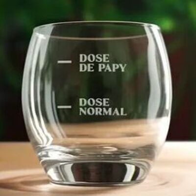 Grandpa's Dose Whiskey Glass (engraved) - Grandfather's Day Gift