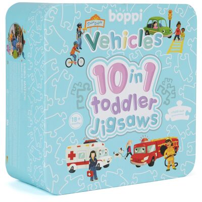 Puzzle per bambini 10 in 1 Boppi - Veicoli - BTJ10-004