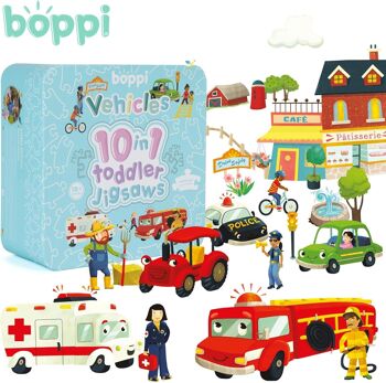 Boppi Puzzle 10 en 1 pour tout-petits – Véhicules – BTJ10-004 6
