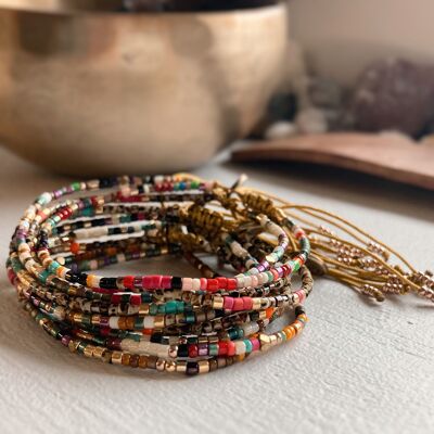 Set of 10 bohemian bracelets in autumnal colors - HIPPY