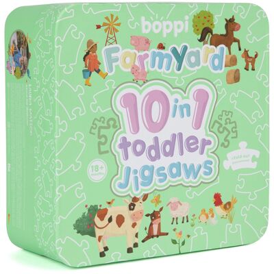 Boppi Puzzle 10 en 1 pour tout-petits – Cour de ferme – BTJ10-002