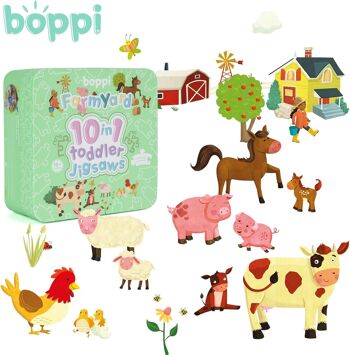 Boppi Puzzle 10 en 1 pour tout-petits – Cour de ferme – BTJ10-002 4