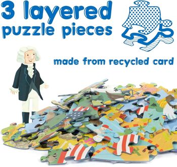 Boppi Puzzle rond 150 pièces – Carte des États-Unis BRP008 3