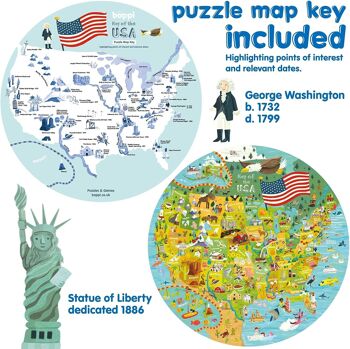 Boppi Puzzle rond 150 pièces – Carte des États-Unis BRP008 5