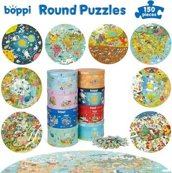 Boppi Puzzle rond 150 pièces – Carte des États-Unis BRP008 7