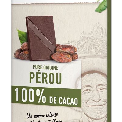 Tablette 100% cacao Origine Pérou - 80g
