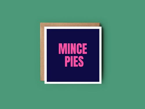 Mince Pies Christmas Card | Modern Festive Neon Card