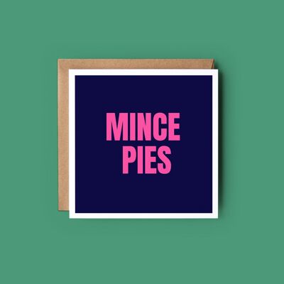 Carte de Noël Mince Pies | Carte Néon Festive Moderne