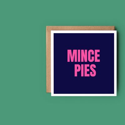 Carte de Noël Mince Pies | Carte Néon Festive Moderne