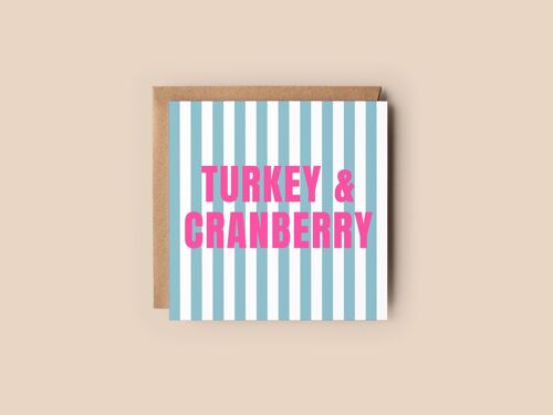 Turkey and Cranberry Christmas Card | Neon Pink Festive Card