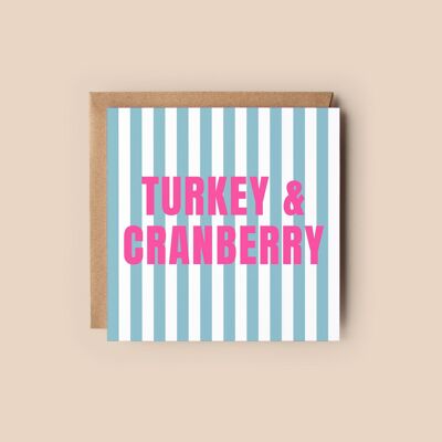 Turkey and Cranberry Christmas Card | Neon Pink Festive Card