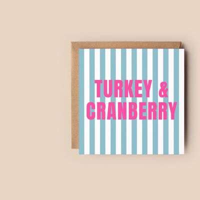 Turkey and Cranberry Christmas Card | Neon Pink Festive Card