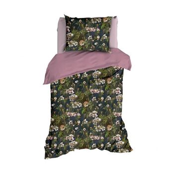 Housse de couette Satin D'Or Bernice antraciet/oudrose 2