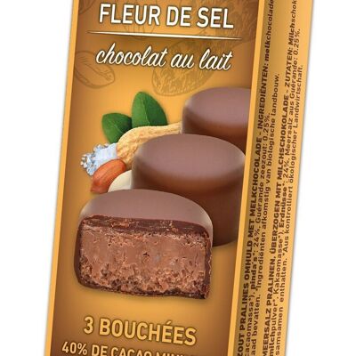 Bocaditos de maní y flor de sal recubiertos de chocolate con leche