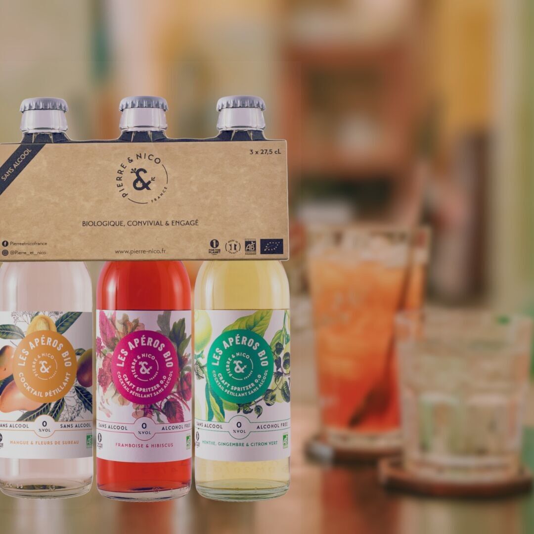 Pierre & Nico - Tripack Prickelnde alkoholfreie Cocktails - 0% vol. - 3 x 27,5 cl