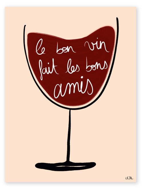 Affiche "Le vin & l'amitié"