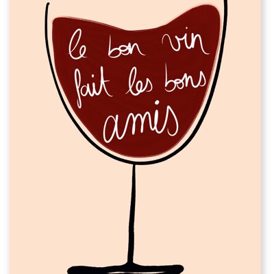 Plakat „Wein & Freundschaft“.