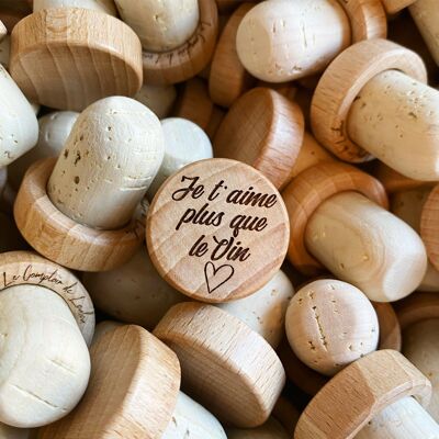 Cork stopper - I love you more than Wine