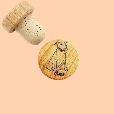 Cork stopper - Dog to Personalize - Pitt