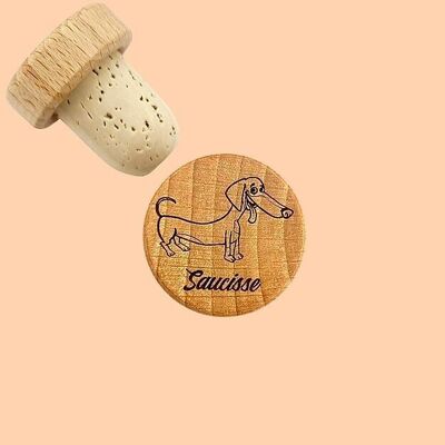 Cork stopper - Dog to Personalize - Dachshund