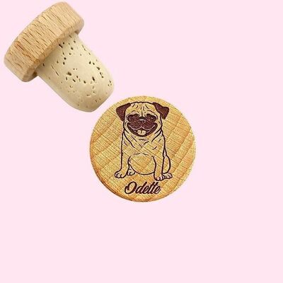 Cork stopper - Dog to Personalize - Pug