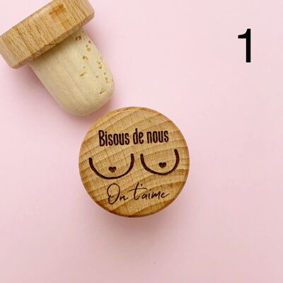 Cork stopper - Kisses from us - We love you