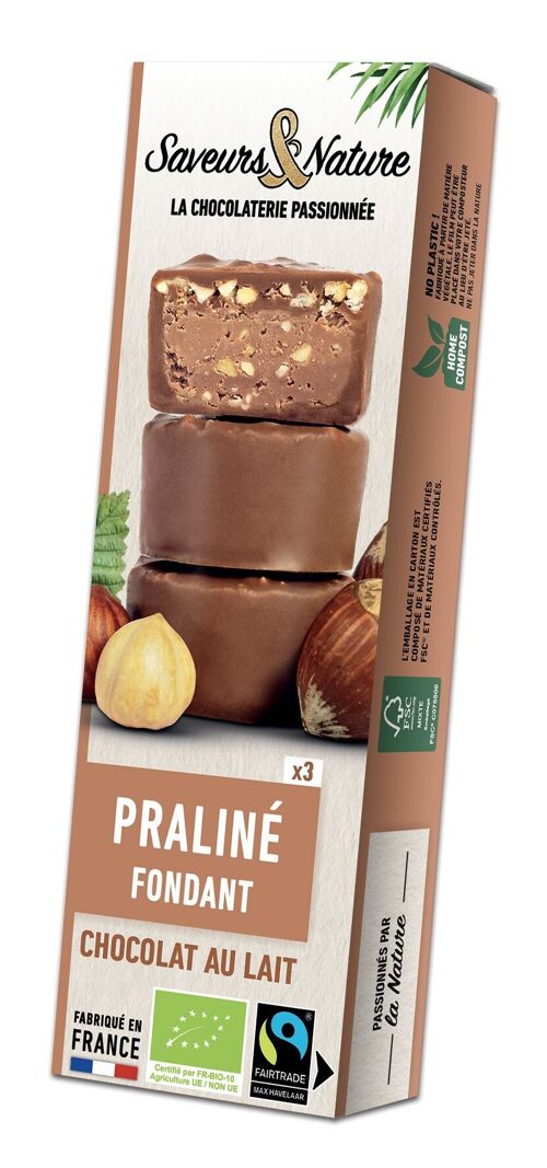 Bouchées praliné noisette enrobées de chocolat au lait