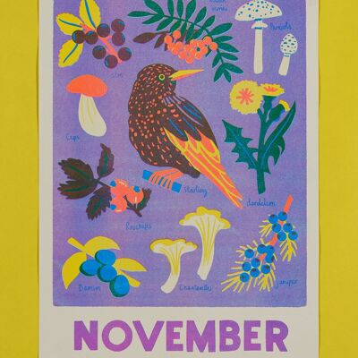 November Risograph print