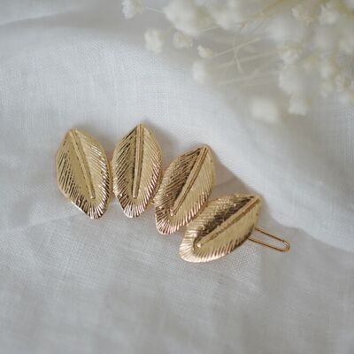 Mocha Golden Leaves Hair Clip