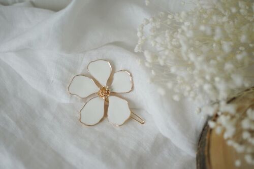 Barrette Sohanne Fleur Blanche