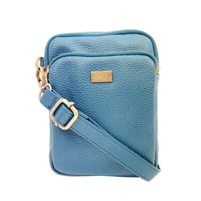 BORSA TRIPLA ZIP BLU INVERNALE