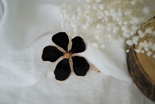 Barrette Sohanne Fleur Noire