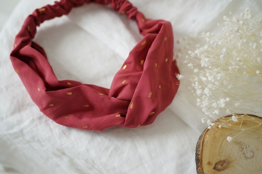 Cerchietto Sofia rosa cipria e oro