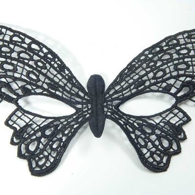 Venezianische Stoffmaske Schwarz Butterfly
