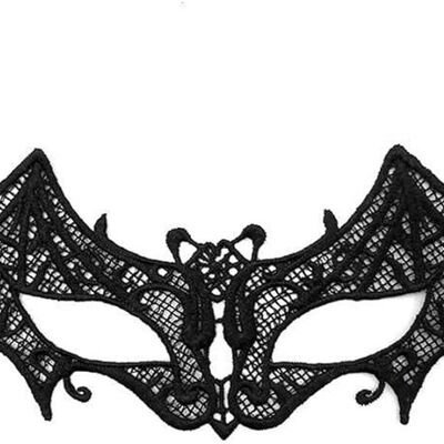 Venetian fabric mask black bat
