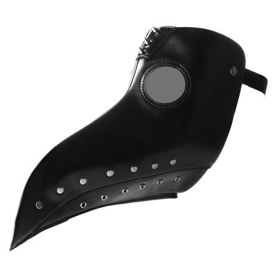 Plague mask black made of vegan leather, unisex, one size