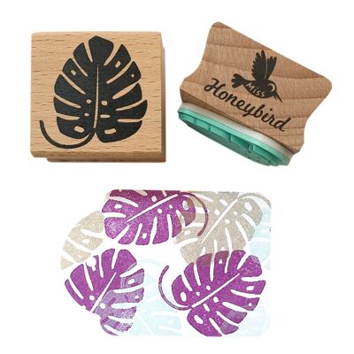 Monstera Blatt Holzstempel