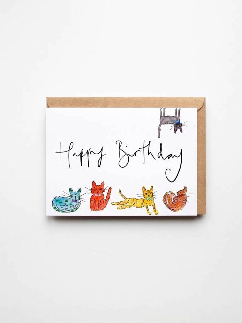 Happy Birthday Cats - Funny Cats Birthday Card