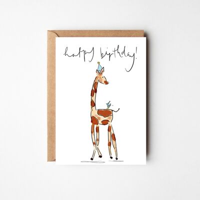 Joyeux anniversaire girafe - Carte d'anniversaire animal