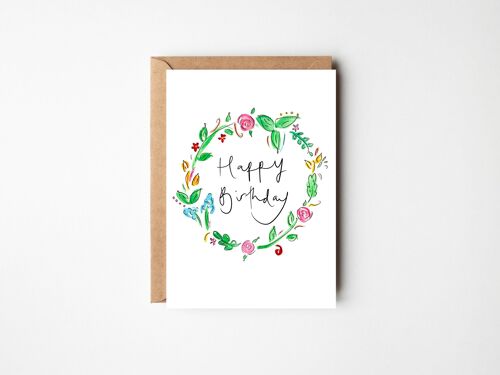 Happy Birthday Sweet Pea - Pretty Floral Pink Birthday Card