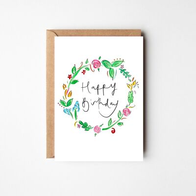 Happy Birthday Sweet Pea - Pretty Floral Pink Birthday Card