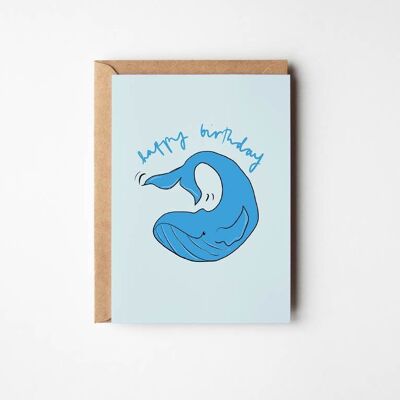 Tarjeta de cumpleaños feliz cumpleaños ballena - Blue Boys
