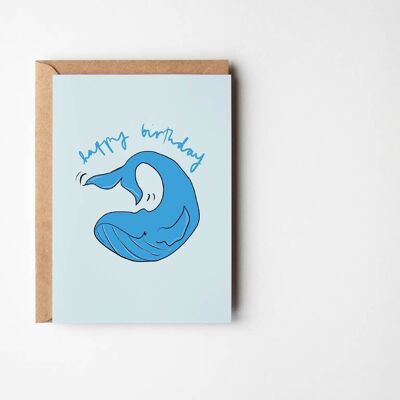 Tarjeta de cumpleaños feliz cumpleaños ballena - Blue Boys