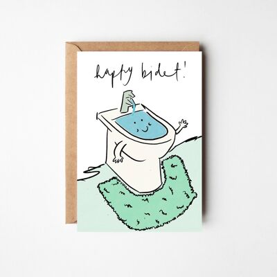 Happy Bidet - Biglietto di auguri di compleanno divertente e scortese