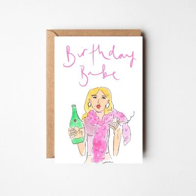 Birthday Babe - Tarjeta de cumpleaños divertida, genial y moderna
